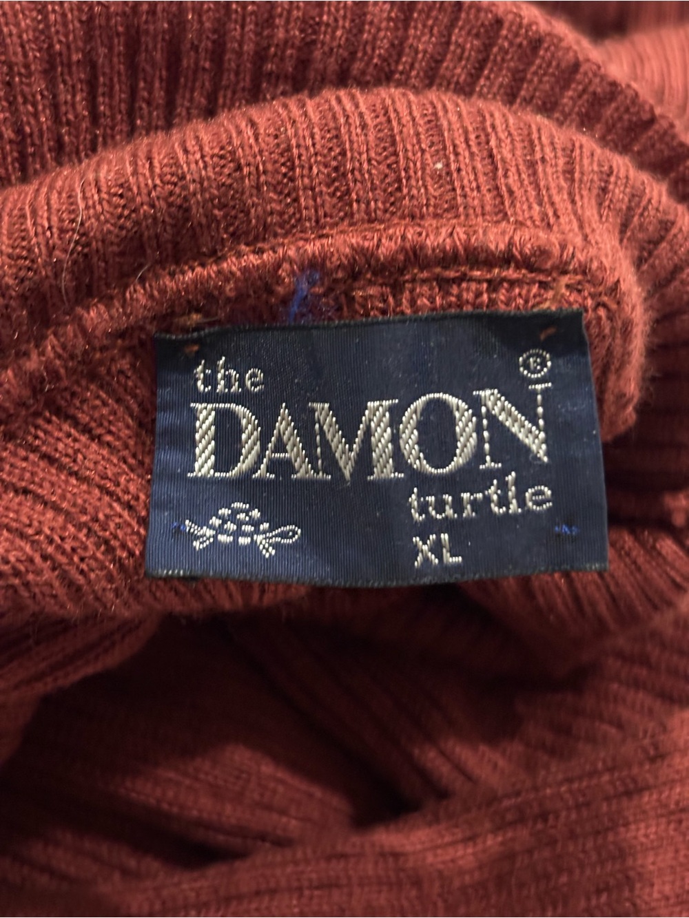 Women's Ribbed Turtleneck Sweater - Rust - Picture 2 of 2